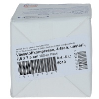 VLIESSTOFF-KOMPRESSEN unsteril 7,5x7,5 cm 4fach - 100St