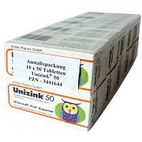 UNIZINK 50 magensaftresistente Tabletten - 10X50St