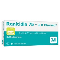 RANITIDIN 75 1A Pharma Filmtabletten - 14St - Saurer Magen