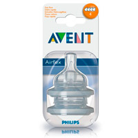 AVENT Sauger Airflex 4-Loch 2x schnell.Nahr. - 2St