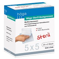 HÖGA-KOMPRESSEN 5x5 cm steril 8fach - 25X2St