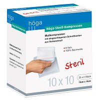 HÖGA-KOMPRESSEN 10x10 cm steril 8fach - 25X2St