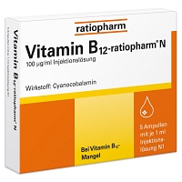 VITAMIN B12-RATIOPHARM N 100 µg/ml Inj.-Lsg.Amp. - 5X1ml - Vitamine