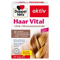 DOPPELHERZ Haar Vital+Zink+Hirseextrakt Kapseln - 60St - Für Haut, Haare & Knochen