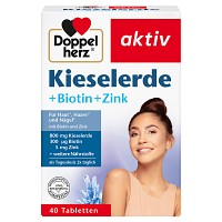 DOPPELHERZ Kieselerde+Biotin+Zink Tabletten - 40St - Für Haut, Haare & Knochen