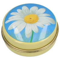 PILLENDOSE rund Blumen Motiv - 1St