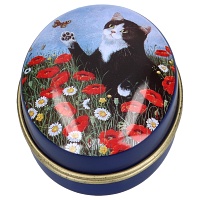 PILLENDOSE oval Katzen Motiv - 1St