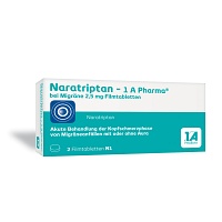 NARATRIPTAN-1A Pharma bei Migräne 2,5 mg Filmtabl. - 2St - Kopfschmerzen und Migräne
