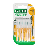 GUM TRAV-LER 1,3mm Tanne gelb Interdental+6Kappen - 6St