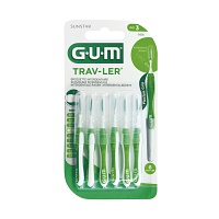 GUM TRAV-LER 1,1mm Tanne grün Interdental+6Kappen - 6St - Interdentalpflege