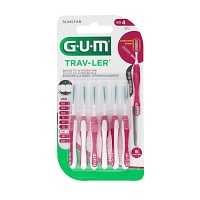 GUM TRAV-LER 1,4mm Kerze pink Interdental+6Kappen - 6St - Interdentalpflege