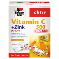 DOPPELHERZ Vitamin C 500+Zink Depot DIRECT Pellets