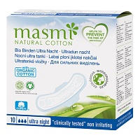 BIO BINDEN ultra Nacht 100% Bio-Baumwolle MASMI - 10St