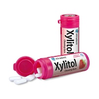 MIRADENT Xylitol Kaugummi Erdbeere - 30g