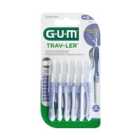 GUM TRAV-LER 0,6mm Kerze hellblau Interdentalbür. - 6St