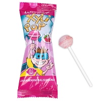 MIRADENT XyliPOP Lolli Zahnpflegelolli Erdbeere - 1X6g