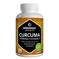 CURCUMA+PIPERIN+Vitamin C vegan Kapseln - 120St