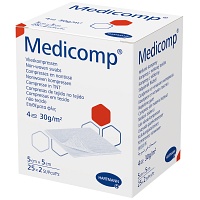 MEDICOMP Vlieskomp.steril 5x5 cm 4fach - 25X2St