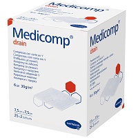 MEDICOMP drain Schlitzkomp.steril 7,5x7,5 cm - 25X2St