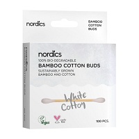 BIO KOSMETIKSTÄBCHEN Bambus Baumwolle weiß Nordics - 100St