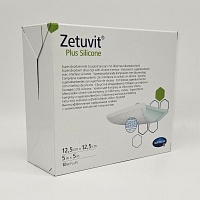 ZETUVIT Plus Silicone steril 12,5x12,5 cm - 10St