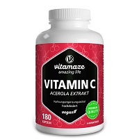VITAMIN C 160 mg Acerola Extrakt pur vegan Kapseln - 180St