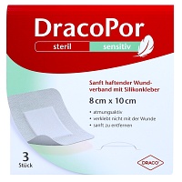 DRACOPOR sensitiv 8x10 cm steril m.Silikonkleber - 3St