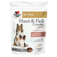 DOPPELHERZ für Tiere Haut&Fell Compl.Chews f.Hunde - 30St