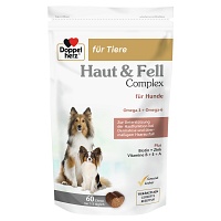 DOPPELHERZ für Tiere Haut&Fell Compl.Chews f.Hunde - 60St