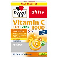DOPPELHERZ Vitamin C 1000+D3+Zink Depot Tabletten - 60St