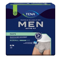 TENA MEN Act.Fit Inkontinenz Pants norm.S/M grau - 12St