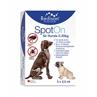 REDISAN Spot-on gegen Zecken+Flöhe f.Hunde 2-20 kg - 5X2.5ml