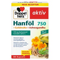 DOPPELHERZ Hanföl+Goldmohn+Ashwagandha Kapseln - 80St