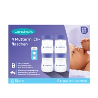 LANSINOH Muttermilchflaschen 160 ml neue Fla.Form - 4St