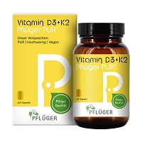 VITAMIN D3+K2 Pflüger PUR 1.000 I.E./75 µg Kapseln - 120St