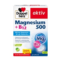 DOPPELHERZ Magnesium 500+B12 Brausetabletten - 6X15St