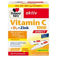 DOPPELHERZ Vitamin C 1000+D3+Zink DIRECT Pellets - 40St