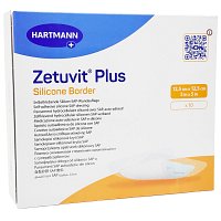ZETUVIT Plus Silicone Border steril 12,5x12,5 cm - 10St